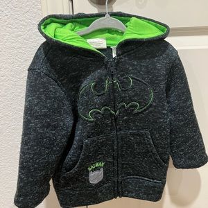 Batman zip up sweater hoodie grey and green 2t